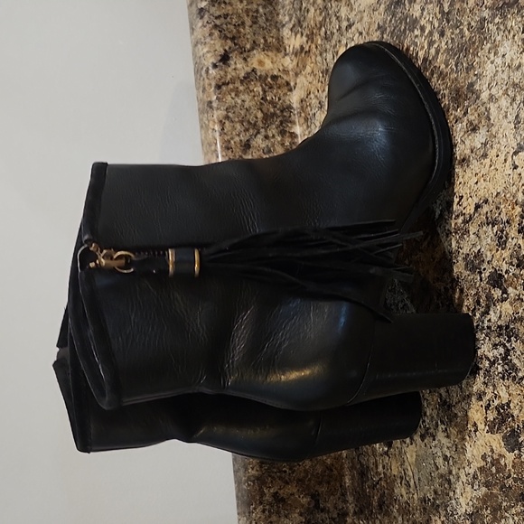 RALPH LAUREN Black booties with R.L.B stossel zipper closure genuine leather - Picture 7 of 8